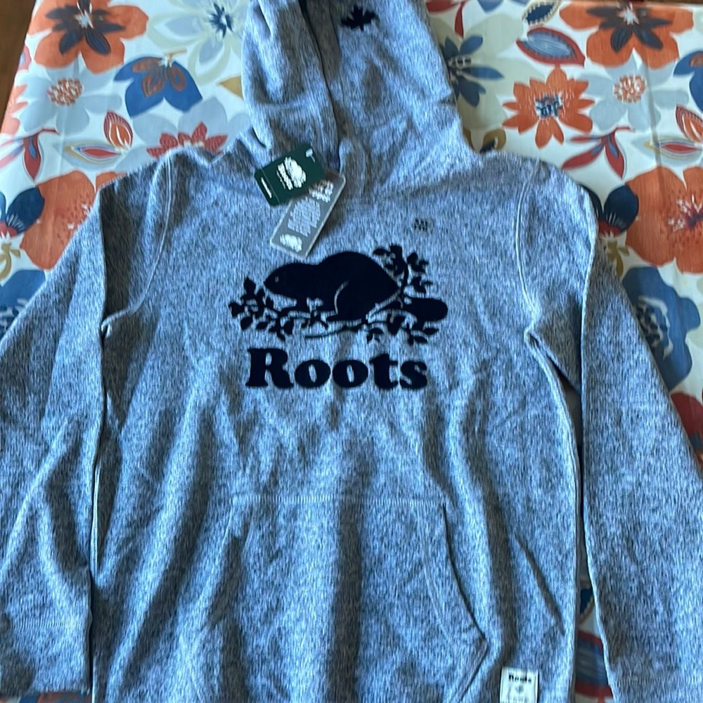 ROOTS -NWT Boys Kanga Hoodie-color salt & pepper-XXL